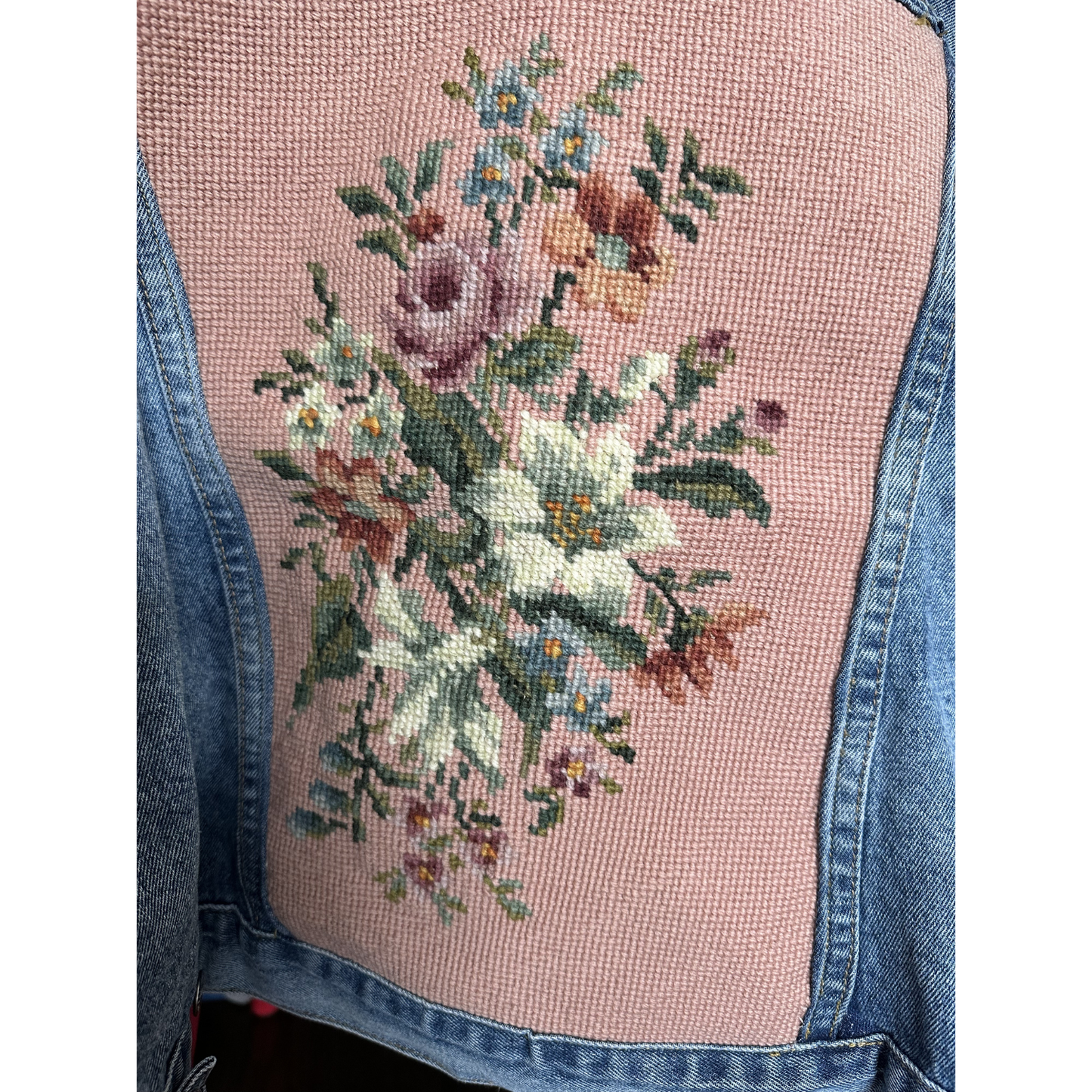 Denim & Vintage Needlepoint Jacket