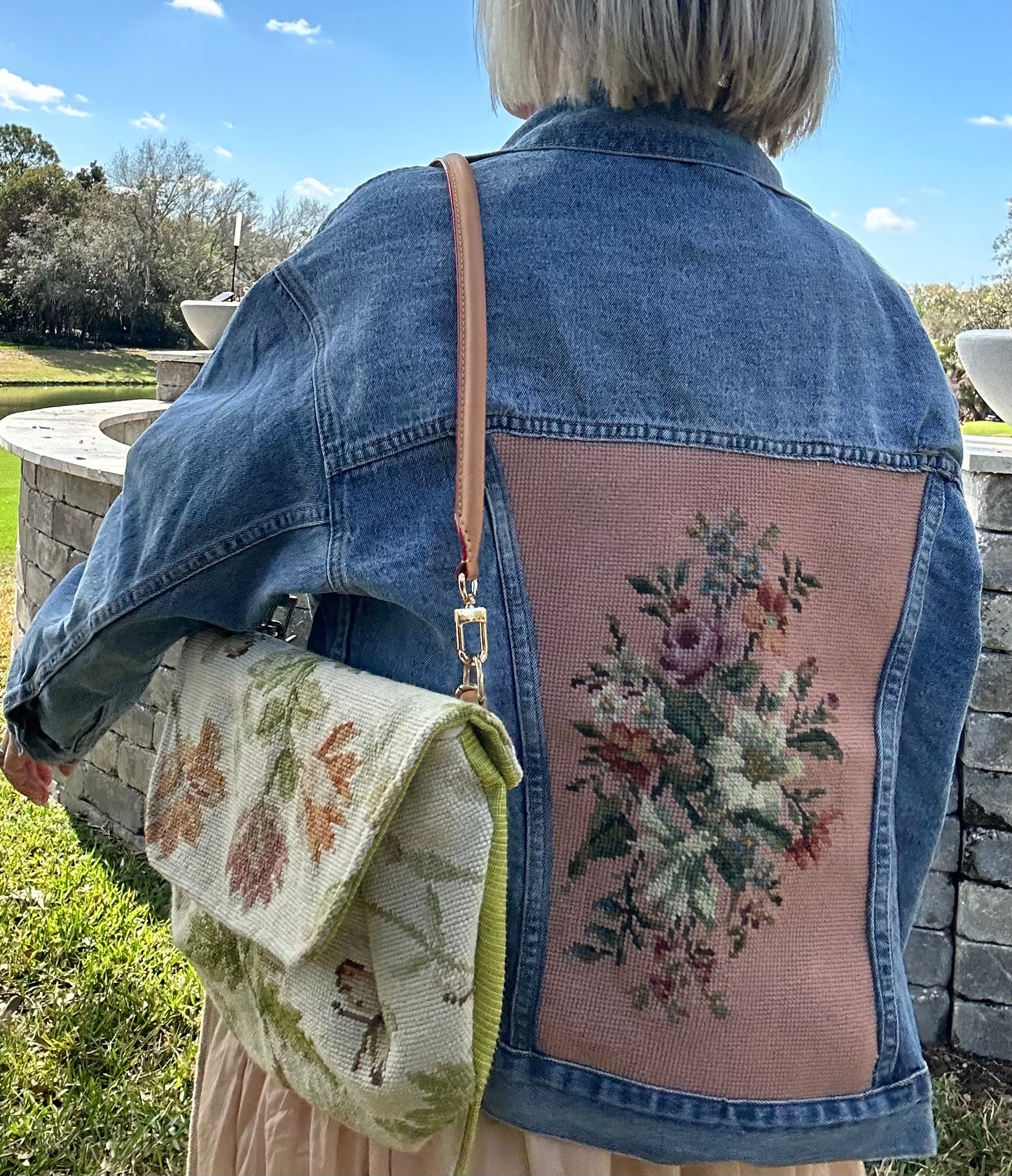 Denim & Vintage Needlepoint Jacket