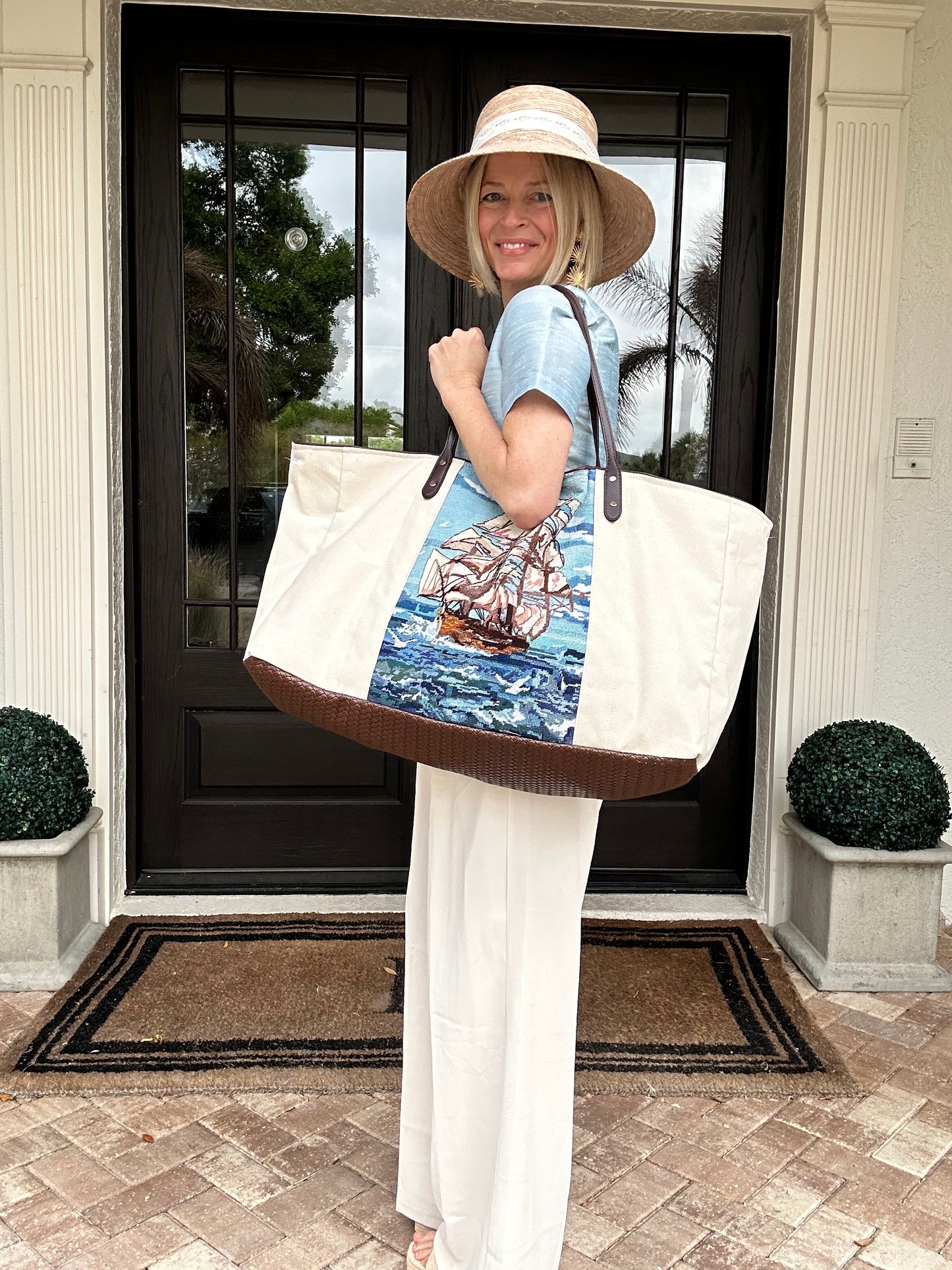 Vintage Ship Boat Tote