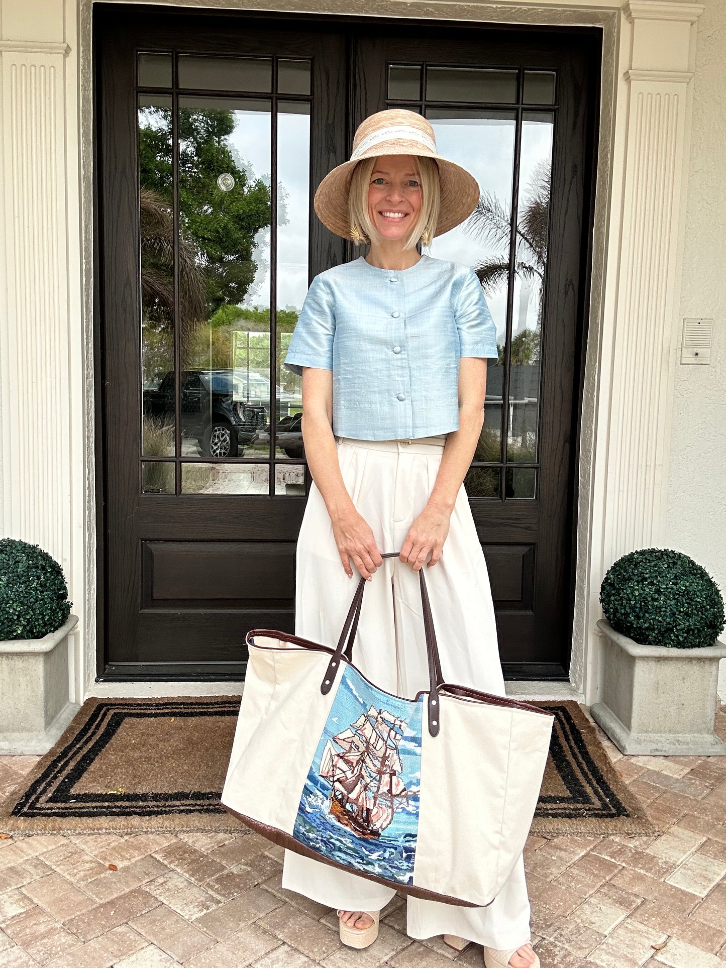 Vintage Ship Boat Tote