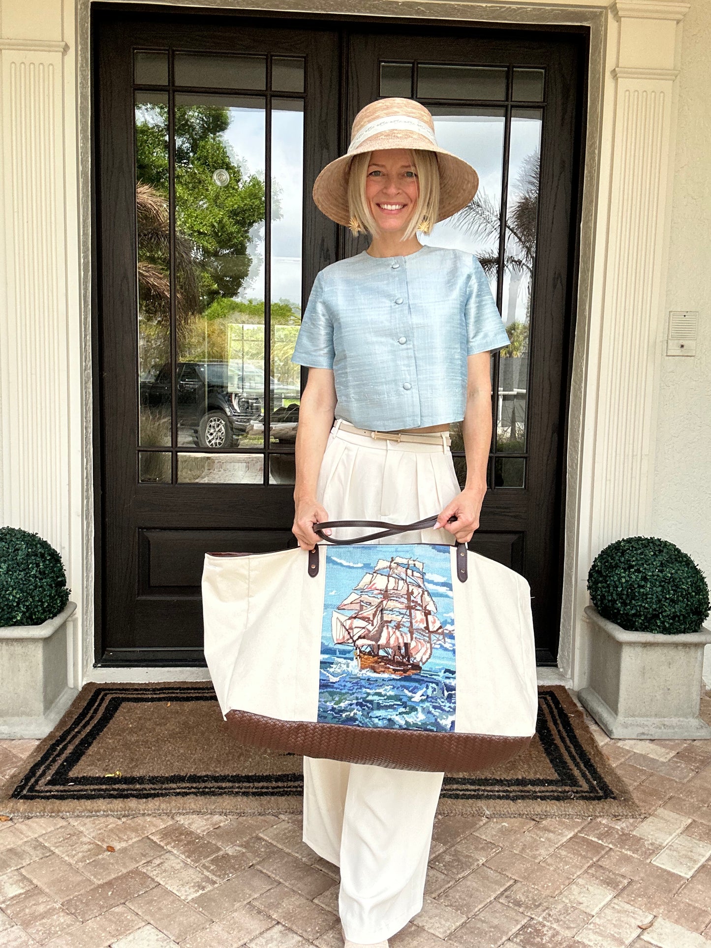 Vintage Ship Boat Tote
